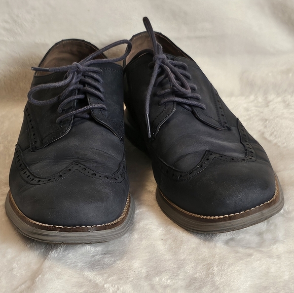 Cole Haan Grand OS Wing Tip Oxford Blue Suede Men\'s Shoes 9.5 M Comfort C26473 main image 6